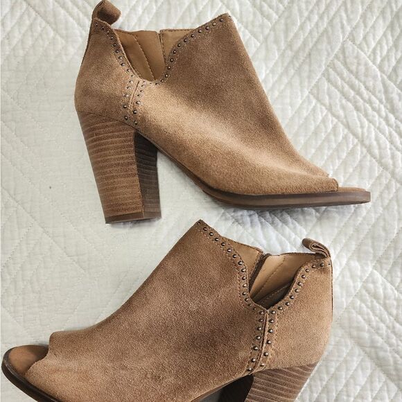 Lucky brand suede lotisha studded peep toe shoes - Picture 10 of 13